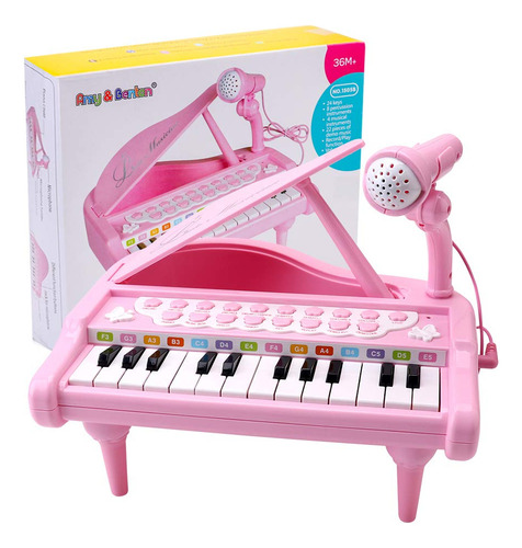 Amy&benton Piano Toy Baby Toddler Pink Toy Piano Teclado Pa.