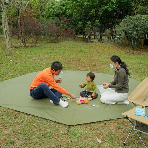 Octogonal Tenda Camping Lona Sem Pregos Moídos