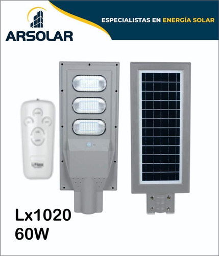 Imagen 1 de 1 de Luminaria Led Solares 60 W Con Sensores De Movimiento