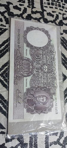 Billete Argentino 1000 Pesos Moneda Nacional