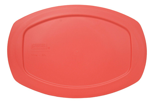 Pyrex C-702-pc Rojo 1.3 Cuarto Oval Easy Grab Plastico Tapa