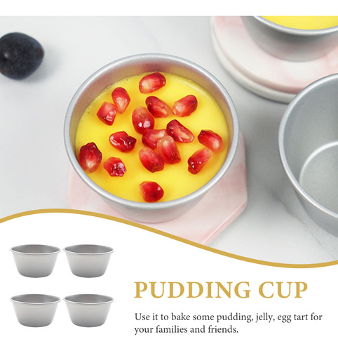 4 Tazas De Pudín Portátiles, Moldes Para Pudín Multifunción