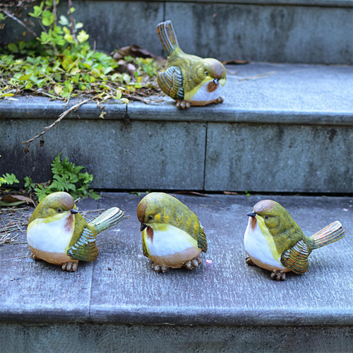 4 Estatuas De Pájaros De Simulación Para Decoración De