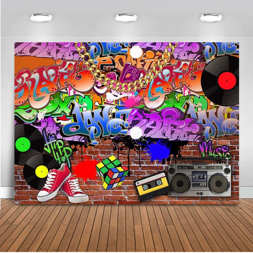 Mocsicka Back To The 90's Party Backdrop Hip Hop Red Brick