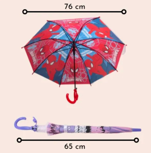 Paraguas Automático Infantil 76 Cm Kitty Kuromi Capibara Rosa Carpincho