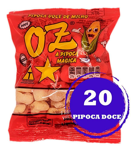 Kit Festa Junina Fardo De Pipoca Doce Oz 20 Unidades 12g Top