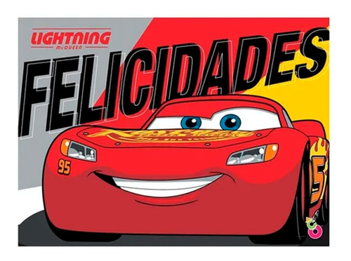 Cartel Feliz Cumple Cars Producto Oficial Cotillon