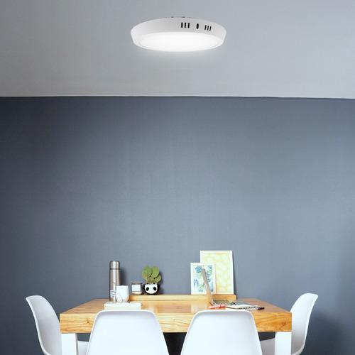 Imagen 6 de 7 de Plafon Led 18w Techo Aplicar Redondo Lampara Color Luz Fria