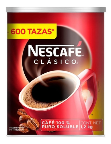 Cafe Soluble Nescafe Clasico 1.2 Kg Rinde 600 Tazas