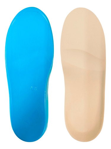 Plantilla Ortopedica Pie Plano Pelite C/barra Metatarsal Chico Largo Pie 23-25 Cm Beige Con Azul