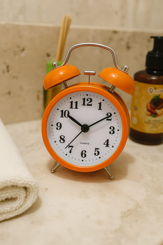 Relógio Despertador Mecânico Retrô Vintage Varias Cores Útil Laranja Orange