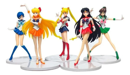 Sailor Moon Mercury Mars Jupiter Venus Set De 5 Figuras 