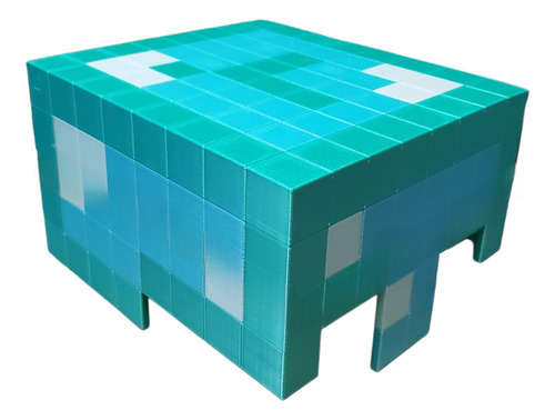 Casco De Minecraft Disfraz Cosplay Talla Personalizada Celeste Personalizada