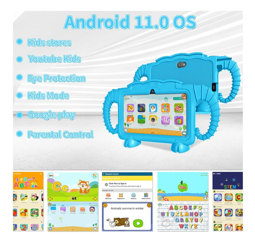 Tablet Para Niños K07 Row, Android 11, 6ram 32gb, 7 Pulgadas