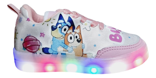 Tenis Personalizado Bluey Y Bingo Niña Luces Leds