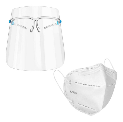 Caretas Protectoras Facial Transparente + Mascarilla Kn95