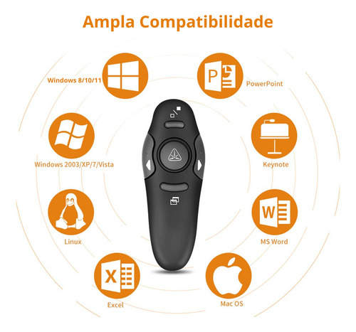 Apresentador De Slides Pointer Lpt8 Power Point Apontador La Preto