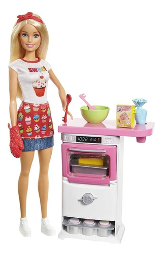 Barbie Chef De Pastelitos Set De Juego - Horno Con Sonido