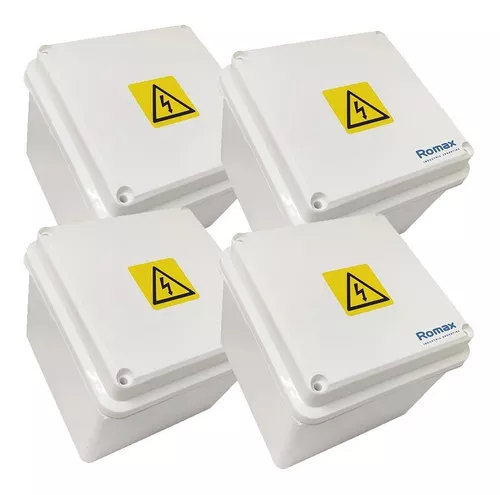 Caja Estanca Exterior Ip 65 Romax 10x10x10 Blanca Pack X 4