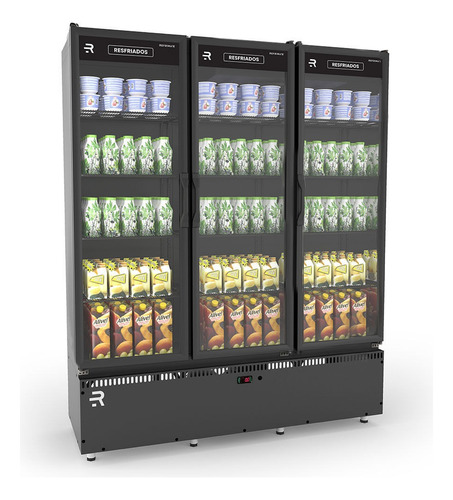 Expositor De Alimentos De Auto Serviço Vanguard 3 Portas Cor Preto