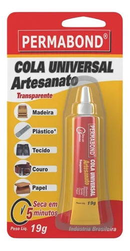 Cola Artesanato 12un Cola Universal Cor Transparente