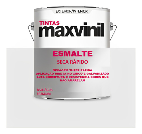 Tinta Seca Rápido Metal Madeira Premium Maxvinil 3,6l Acabamento Fosco Cor Preto Fosco