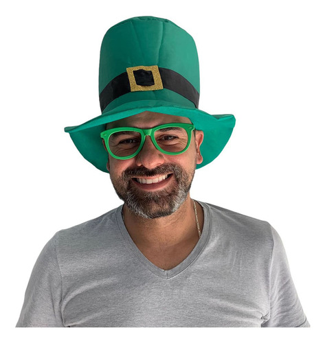 Kit Festa São Patrício Saint Patrick´s Day 1 Chapéu 1 Óculos