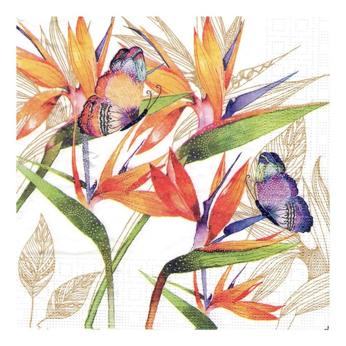 Imagen 3 de 7 de Servilletas Decoupage Laura Craft Set Mariposa Floral 1