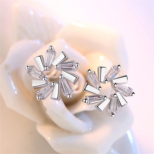 Joyería De Moda, Cristal De Hielo, Forma De Flor, Trapecio,