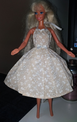 Vestido Floral Com Alça Boneca Barbie Ou Similar Anos 80