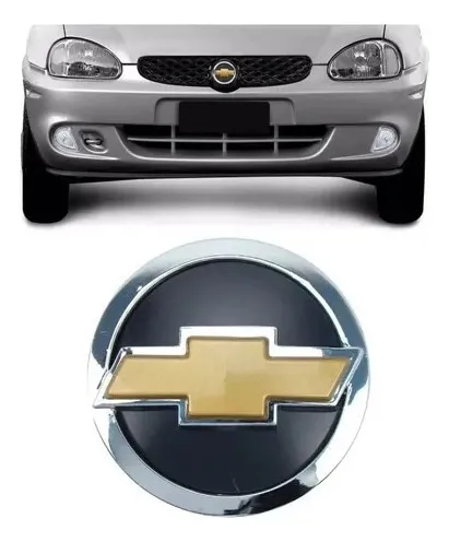 comprar Emblema Grade Radiador Com Dourado Corsa Classic 2003 04 05