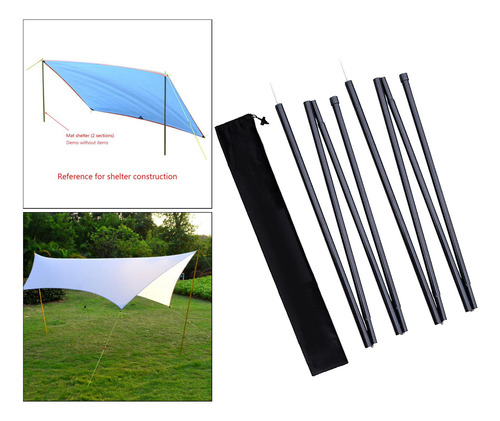 Paquete De 2 Postes De Soporte De Lona Para Acampar, Tienda