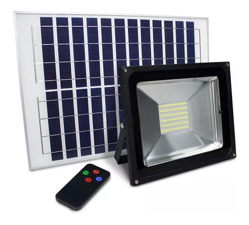 Reflector Spotlight de 50 W, batería de energía solar impermeable, color blanco frío