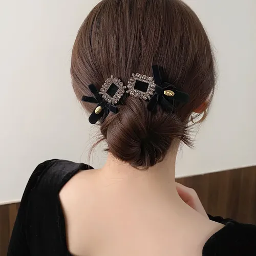 Vintage Hair Clip With Rhinestones For Women, Luxury
