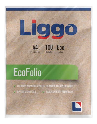 Liggo Folios A4 Eco Folio 21x29,7cm Unidad X 100 Folios
