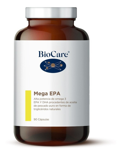 Imagen 1 de 7 de Biocare Omega 3 Mega Epa 90 Cap Cerebro Salud Cardiovascular