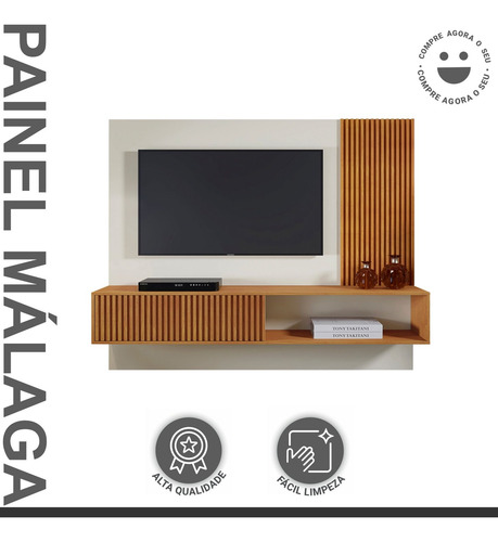 Painel Para Tv Até 55 Polegadas 100% Mdf Málaga