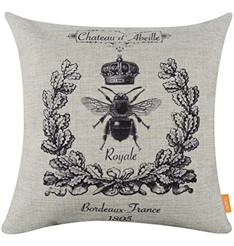 Linkwell 45 45 Cm Negro Abeja Reina Corona Burlapcushion Cub