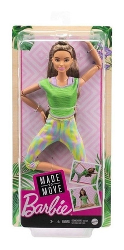 Imagem 2 de 10 de Barbie Feita Para Mexer Morena Roupa Verde Ms