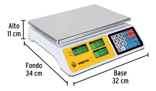 Báscula Comercial Digital Pretul Base-40p 40kg 127v