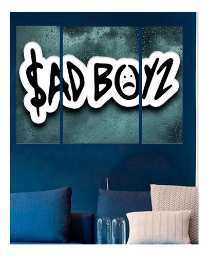 Cuadro Decorativo Junior H Sad Boyz Musica Sala En 3 Piezas 