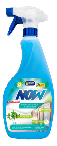 Limpiador Now Para Vidrios Y Superficies Spray 1 Litro