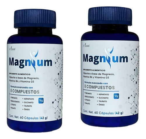 Magnesio De Espectro Completo, Magnium (2 Pack) Premium. Sabor Sin sabor