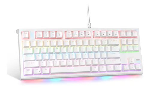 Teclado mecánico compacto al 80% tkl Teclado con cable para juegos con  interruptores azules, diseño ergonómico, teclado mecánico para juegos con