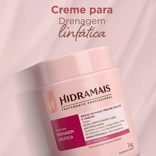 Creme Para Massagem Linfática Celulite Varizes Hidramais Fragrância Drenagem Linfatica