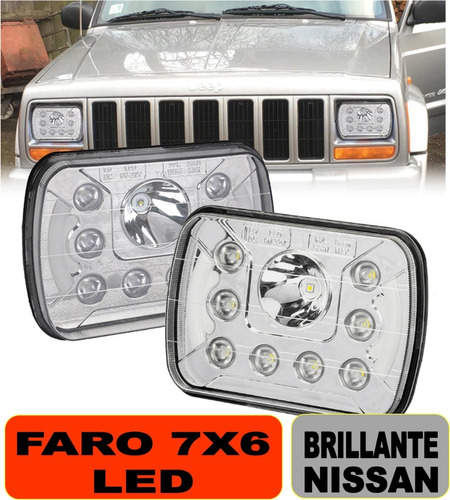 Unidad Led Rectangular 7x6 7x5 Faros Par Nissan Estaquitas