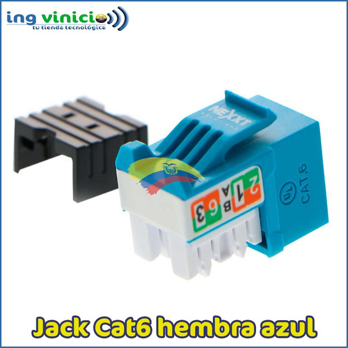 Conector Jack Hembra Keystone Rj45 Nexxt Cat6 Tipo 110 Azul