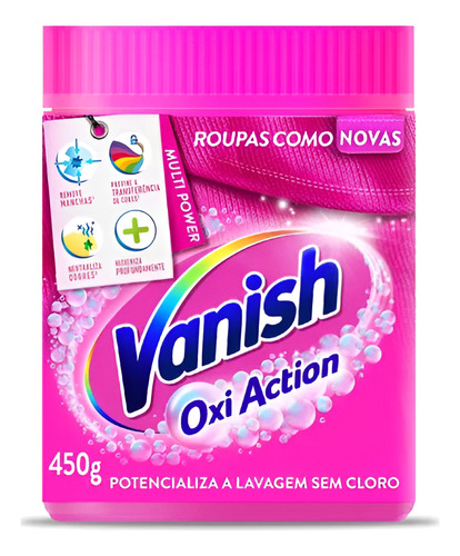 Kit 4 Vanish Tira Mancha Roupas Branca E Coloridas 450g Cada