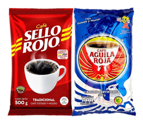 Café Sello Rojo + Águila Roja Molidos 500 Gr Cada Uno 