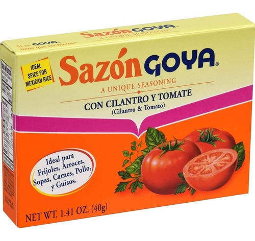 Sazón Goya Con Cilantro Y Tomate Sazonador Arroz Sopa Carne